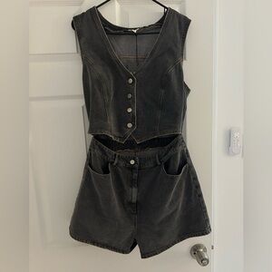 Lelia Cutout Denim Romper